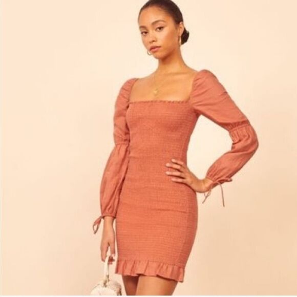 Reformation Linen Red Hilary dress Small - Picture 4 of 14